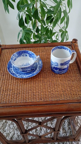 Spode blue italian cup saucer - spode,