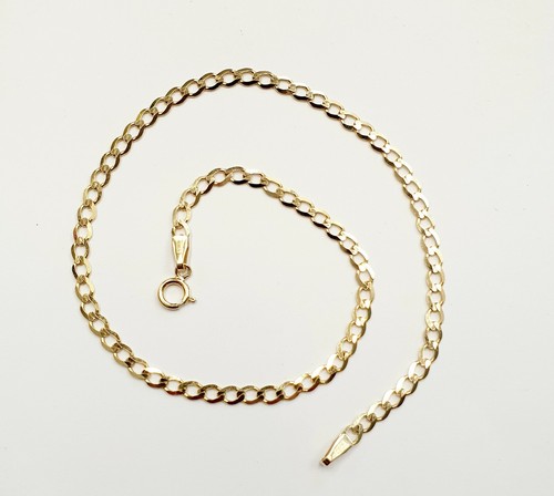 Anklet 9ct gold solid curb - 9ct,