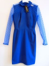 Lace Sleeve Collared Dress Tempest Millie Size 12 Uk BNWT RRP £105 Royal Blue
