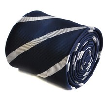 navy dark blue tie with white