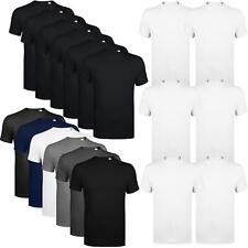 6 Pack Mens Assorted Crew Neck Short Sleeve T-Shirt 100% Cotton Blank Tee S-3XL