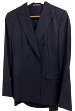 FRENCH EYE ladies Suit, Pinstripe Navy (Skirt & Jacket) RRP£175 Size 10