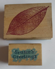 All Night Media-Leaf Print 924H Stamp and Do Crafts 'Season's Greetings' Stamp