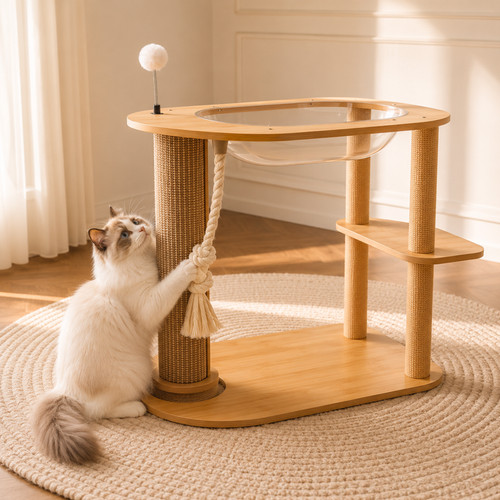Cat scratcher bed with sisal - bed,