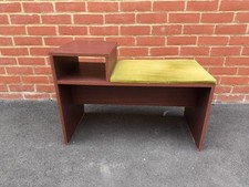 Vintage Mid-Century Hall Table Seat – Retro Entryway Telephone Bench