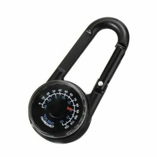Compass Carabiner Thermometer 3in1 Outdoor Hiking Bushcraft Survival EDC KeyRing