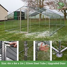 4m x 6m Walk-in Chicken Run Coop Cage Pen Waterfowl Enclosure Hens Dogs Poultry