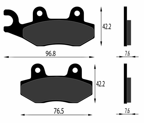 Rear brake pads 2020072t0301 - rear,