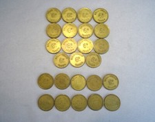 25 x Vintage BELL FRUIT 6d & 2 1/2 pence Tokens - fruit machine