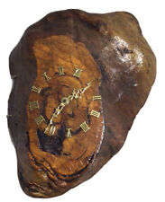 Handmade Unique Varnished Natural Tree Wood Slab Wall Clock