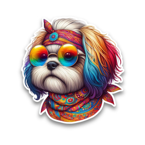 Hippie hipster shitzu dog - hippie,