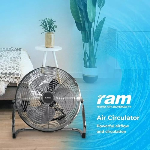 Ram floor fan chrome metal - chrome,