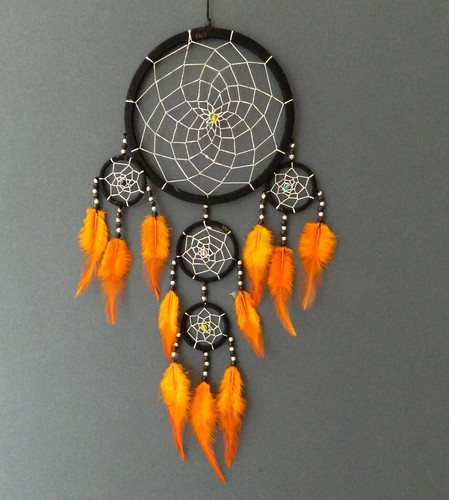Dream catcher orange black - dream,