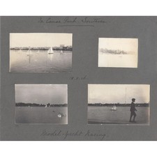 SOUTHSEA Model Boats on Canoe Lake - 4x Antique Photographs c1906