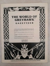 Advanced Dungeons & Dragons: World of Greyhawk 1st Edition TSR 1980 BOOKLET ONLY