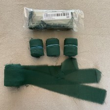 7 Rolls Of Fabric Fringe Ribbon - Green