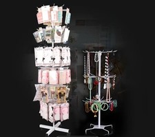 5 Tier Display Stand Retail Rotating Adjustable Hanger Rack Organizer UK