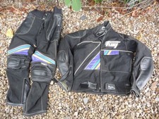 Motorcycle 2 piece suit FURYGAN leather textile size  42" black + colour stripes