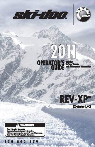 Ski doo owners manual - manual, rev-xp