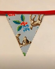 CATH KIDSTON HANDMADE BUNTING 2.1m CHRISTMAS DEER BUNTING OIL CLOTH SINGLE SIDE