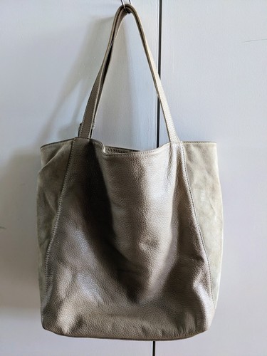 Leather suede handbag - leather,