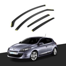 Renault Megane MK3 2008-2016 5 Door Hatchback Wind Deflectors 4pc Tinted