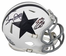 Cowboys Emmitt Smith & Tony Dorsett Signed 1960-63 TB Speed Mini Helmet BAS Wit
