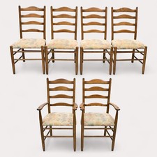 6 Ercol Style Ladder Back Dining Chairs Inc 2 Carvers FREE UK Delivery*