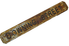 VERY HEAVY OLD CAST IRON DOWNING STREET SIGN - RARE - L@@K
