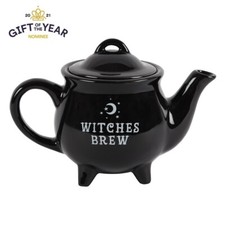 Black cauldron teapot - cauldron, ceramic