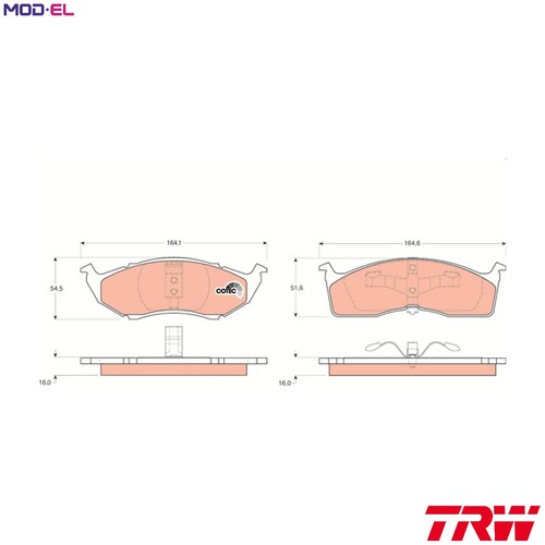 Brake pad set - pad, disc