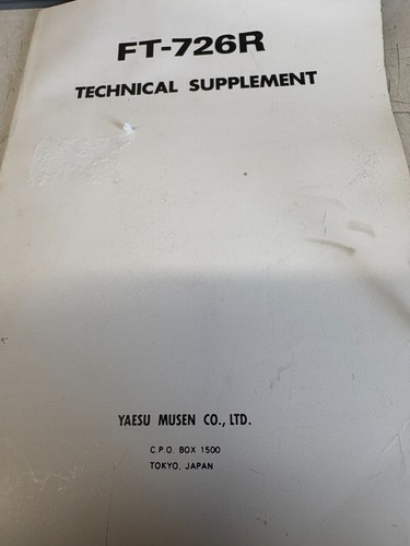 Yaesu 726r technical - yaesu,