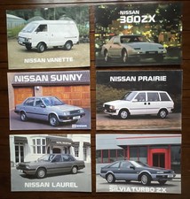 DATSUN NISSAN Car Sales Brochures x 6 Inc 300ZX Vanette Silvia Turbo Prairie etc