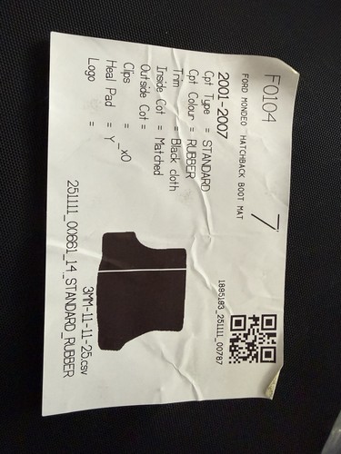 Ford car boot mat heavy - car,