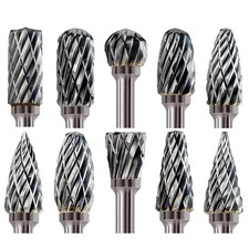 10Pcs Rotary Burr Bit Tungsten