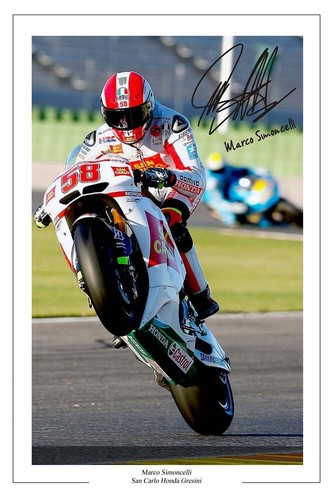 Marco simoncelli signed photo - simoncelli,