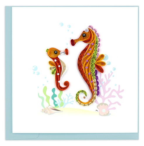 Quilling sea horses - quilling,