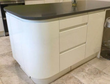 White Flat Pack Kitchen Cupboard Units 735mm Wickes Gloss Cream Handleless Doors