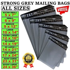 Strong Grey Plastic Mailing Bags Poly Postage Post Postal Self Seal Parcel Sizes