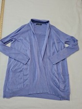 Ladies Wrap Cardigan Bonmarche Size S Pockets Long Sleeve Blue 3615
