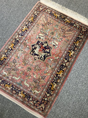 Handmade mulberry silk rug - silk, 3x4