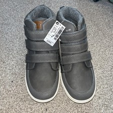 Next Boys Strappy Warm Linning Black Boots Size Uk 3 Brand New with Tags