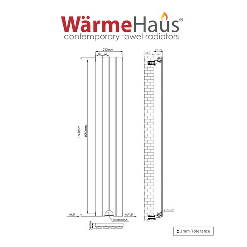Vertical designer radiator - vertical,