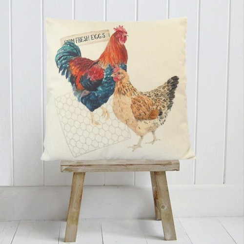 Farmhouse chicken cushion - farmhouse,