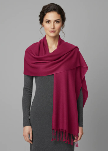 Fuchsia pure pashmina - pure, wool