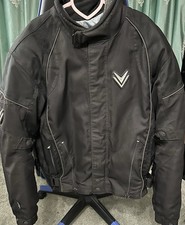 Men’s Frank Thomas Aqua Pore Motorcycle Jacket Size L Black Armoured Waterproof