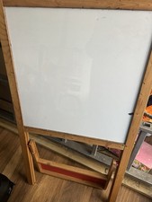 2 in 1 Kids Wooden Easel Blackboard Whiteboard Children Drawing Art Chalk Board