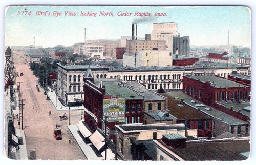 1914 cedar rapids iowa aerial - cedar,