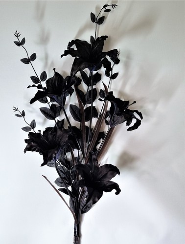 Artificial flowers black - artificial, silk