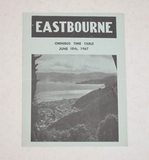 Bus Coach Folded Card Timetable Eastbourne Omnibus 18th June 1967